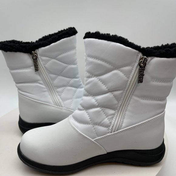 Totes Womens Boots Winter Snow Waterproof Babbie Microfiber Quilted - Picture 10 of 11